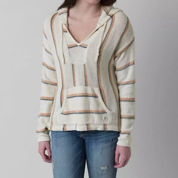 Billabong Bonfire Beach Hooded Terrycloth Sweatshirt in White Cap SZ Medium - Picture 1 of 9